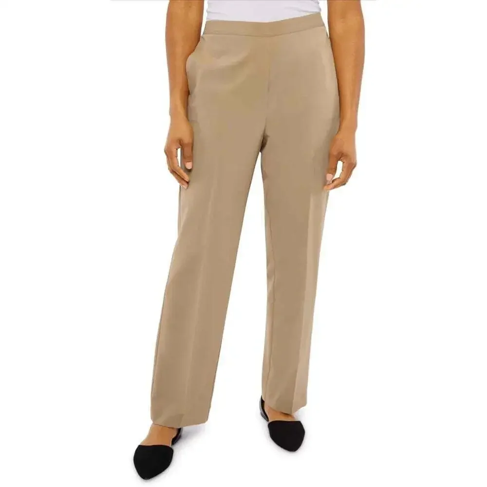Alfred Dunner Womens Classic-Fit Pecan Pants Size 14 New with Tags